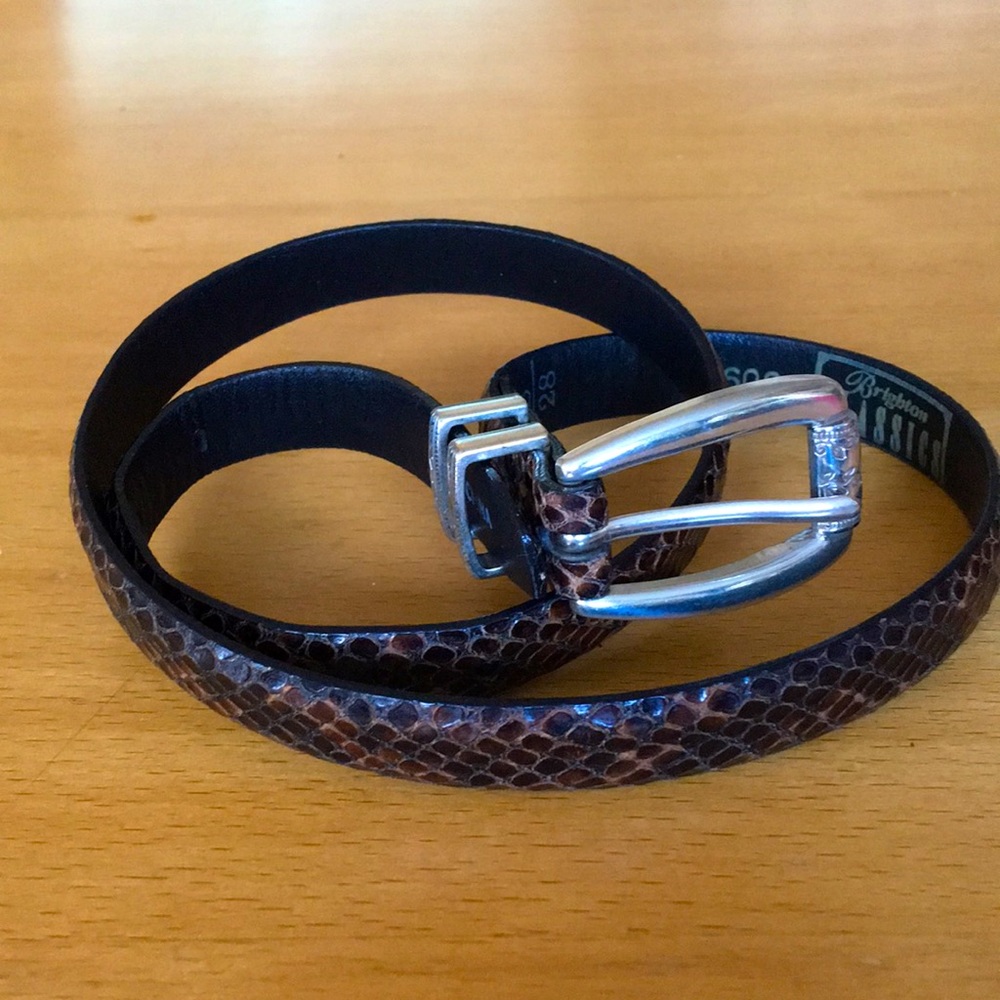 BRIGHTON BELT - Size Small/28 Brown Classic, Reptile, Quality